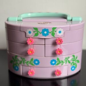 Vintage 90s Polly Pocket Pullout Playhouse Jewelry box - comes with 7 dolls